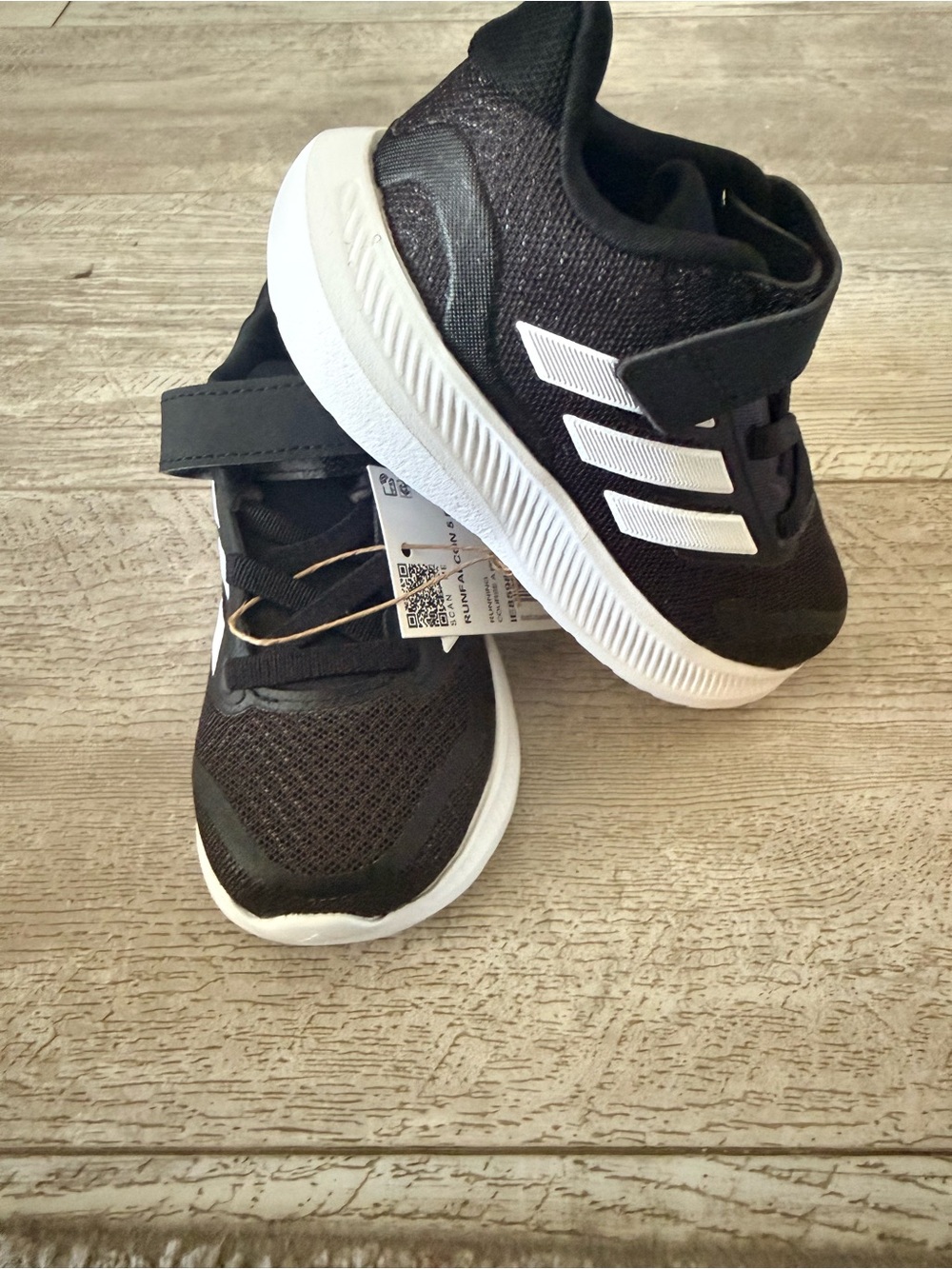 Adidas Runfalcon 5 Black White Toddler Size 7 Sneakers New With Tags